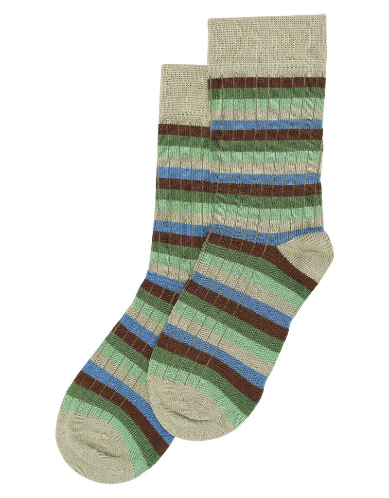 minipop Bamboo Multi Stripe Socks Green