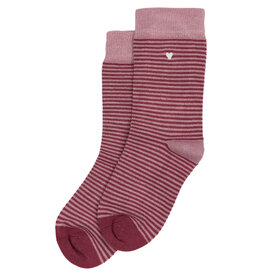 minipop Bamboo Mini Stripe Pale Pink - Burgendy