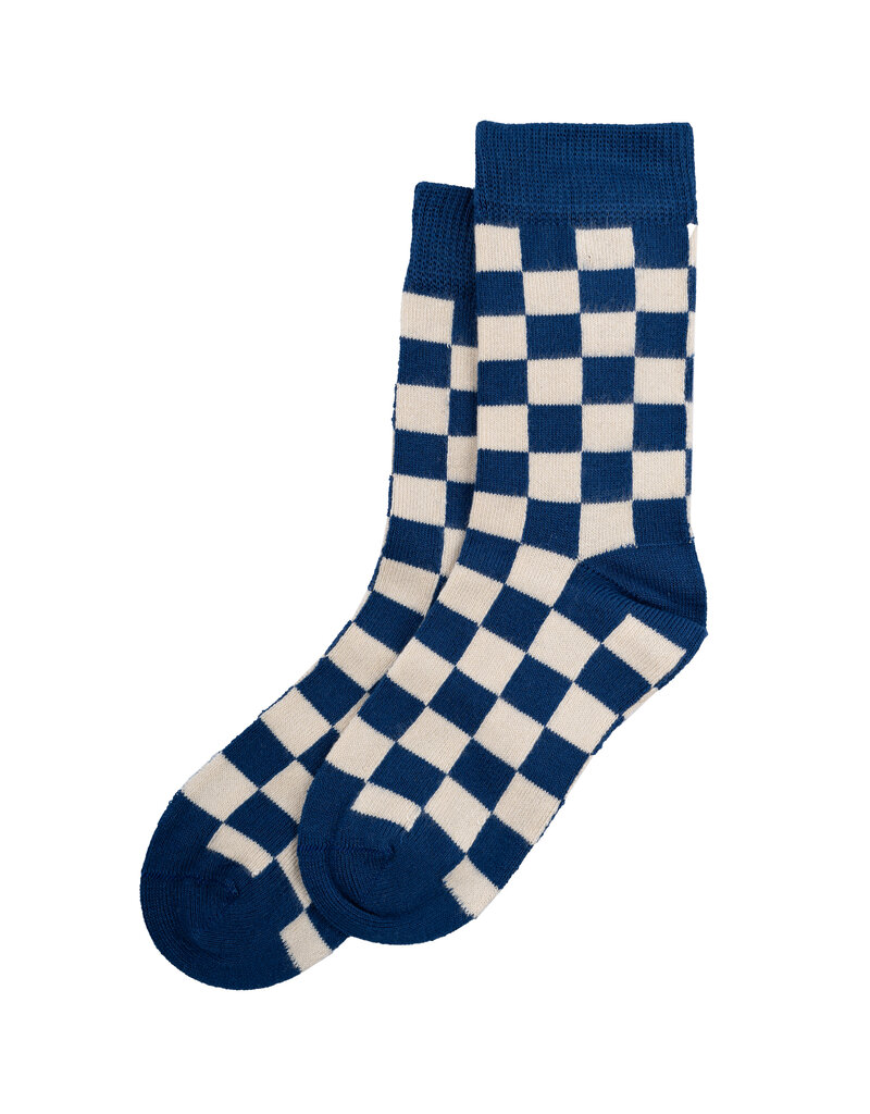 minipop Bamboo Check Deep Cobalt