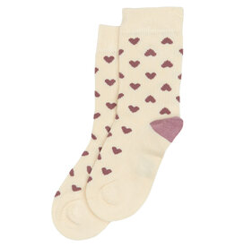 minipop Bamboo Heart Socks Off White