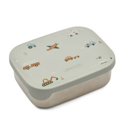 Liewood Arthur Printed Lunchbox Vehicles / Dove Blue Mix