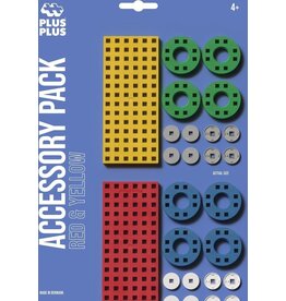 Plus Plus Bouwplaat geel/rood klein en wielen Plus-Plus: 26 stuks
