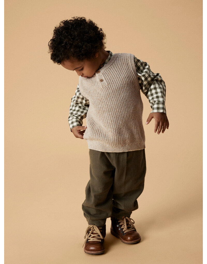 Lil' Atelier Rokko Knit Vest Oxford Tan Melange