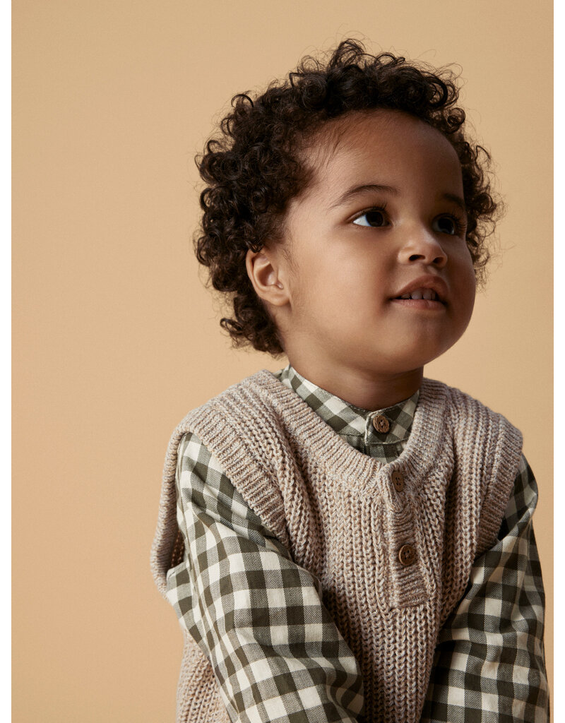 Lil' Atelier Rokko Knit Vest Oxford Tan Melange