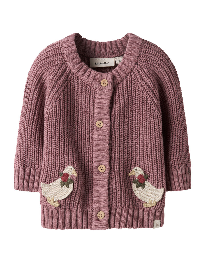 Lil' Atelier Emlen Lak Knit Cardigan Nostalgia Rose