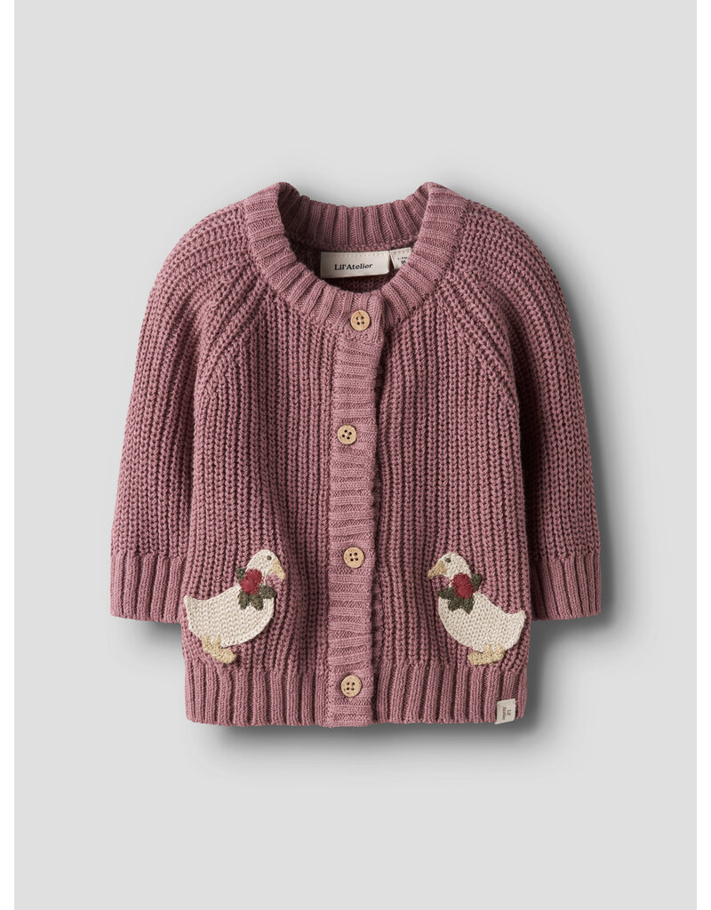 Lil' Atelier Emlen Lak Knit Cardigan Nostalgia Rose