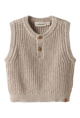 Lil' Atelier Rokko Knit Vest Baby Oxford Tan Melange