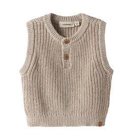 Lil' Atelier Rokko Knit Vest Baby Oxford Tan Melange