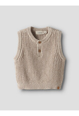 Lil' Atelier Rokko Knit Vest Baby Oxford Tan Melange