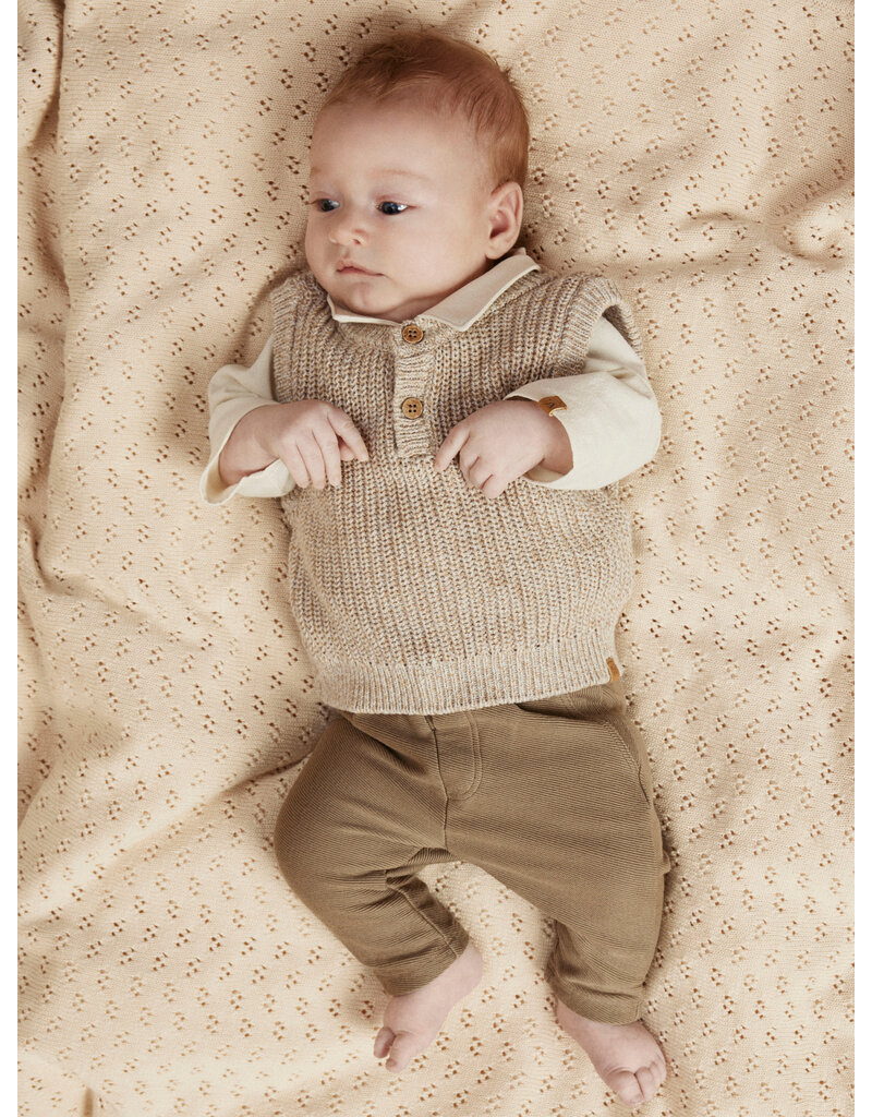 Lil' Atelier Rokko Knit Vest Baby Oxford Tan Melange