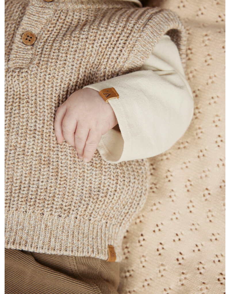 Lil' Atelier Rokko Knit Vest Baby Oxford Tan Melange