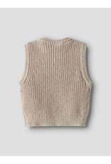 Lil' Atelier Rokko Knit Vest Baby Oxford Tan Melange