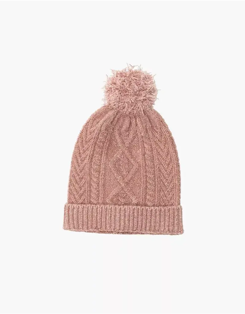 Minikane Barry-muts gebreid roze