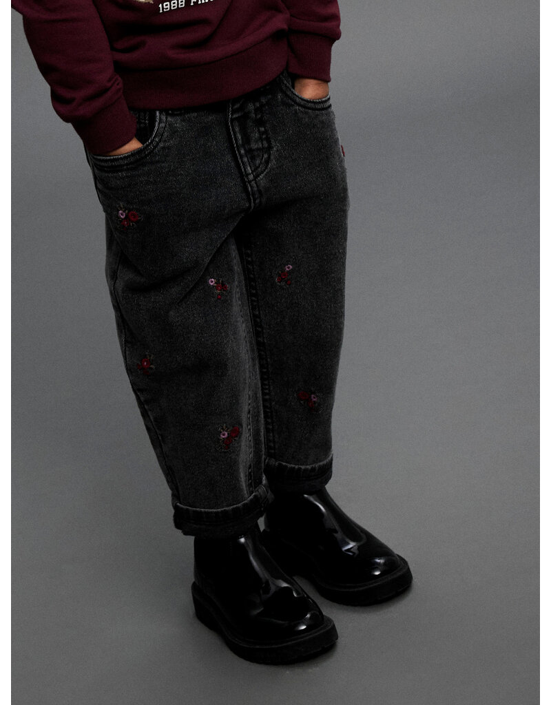 name it Bella Mom emb Jeans Medium Grey Flower