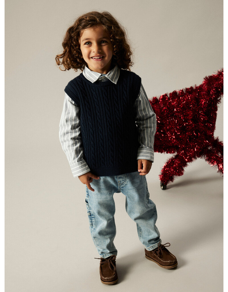 name it Rekid Shirt Flint Stone Thin Stripe