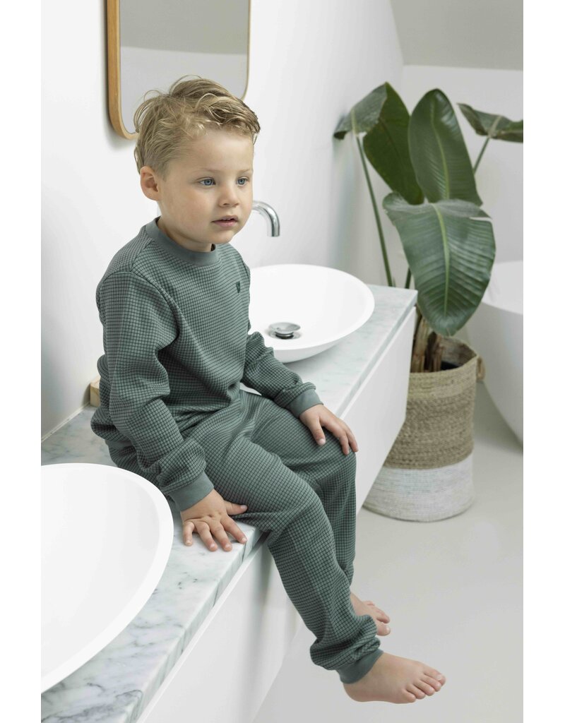 Feetje Wafelpyjama Family Limited Zeegroen