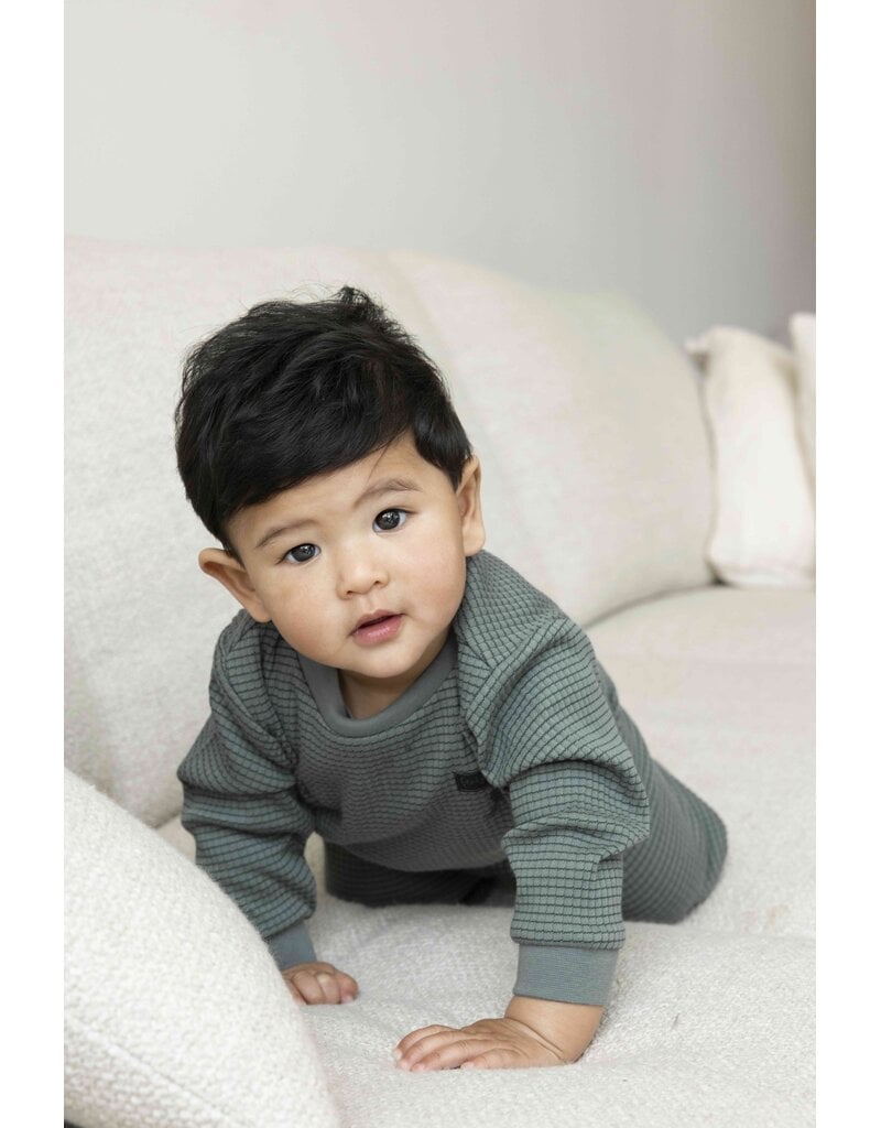 Feetje Wafelpyjama Family Limited Zeegroen