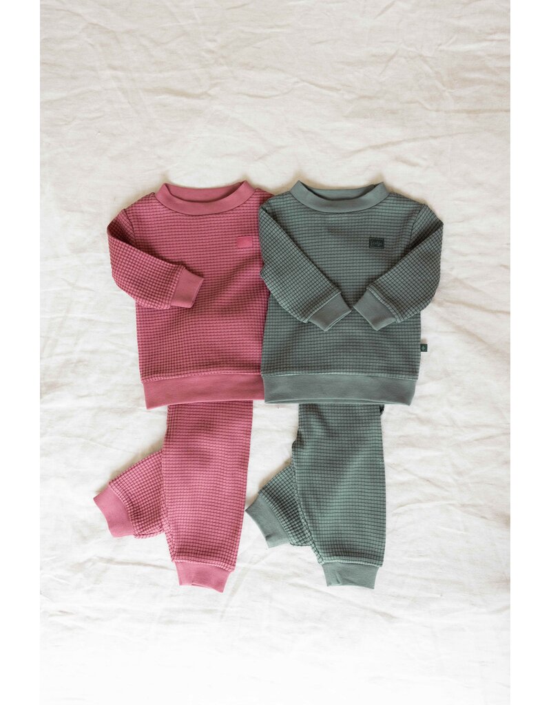 Feetje Wafelpyjama Family Limited Zeegroen