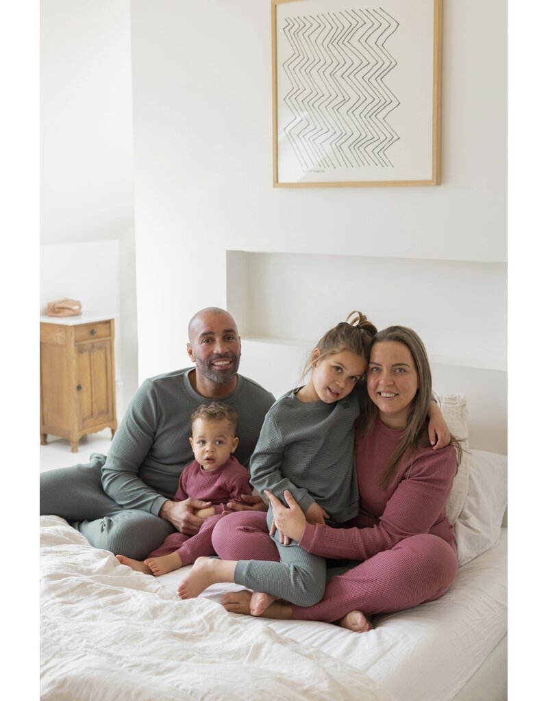 Feetje Wafelpyjama Family Limited Volwassen Zeegroen