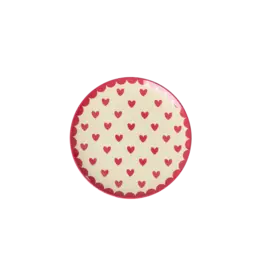 Rice Melamine Gebaksbord met Favorite Hearts Print - Red Kiss - Small