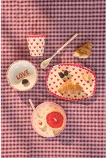 Rice Melamine Gebaksbord met Favorite Hearts Dark Pink