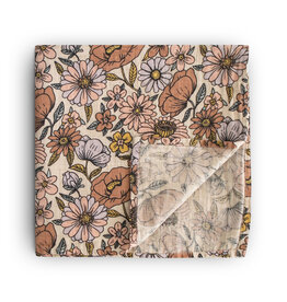 Mushie Swaddle Retro Flowers