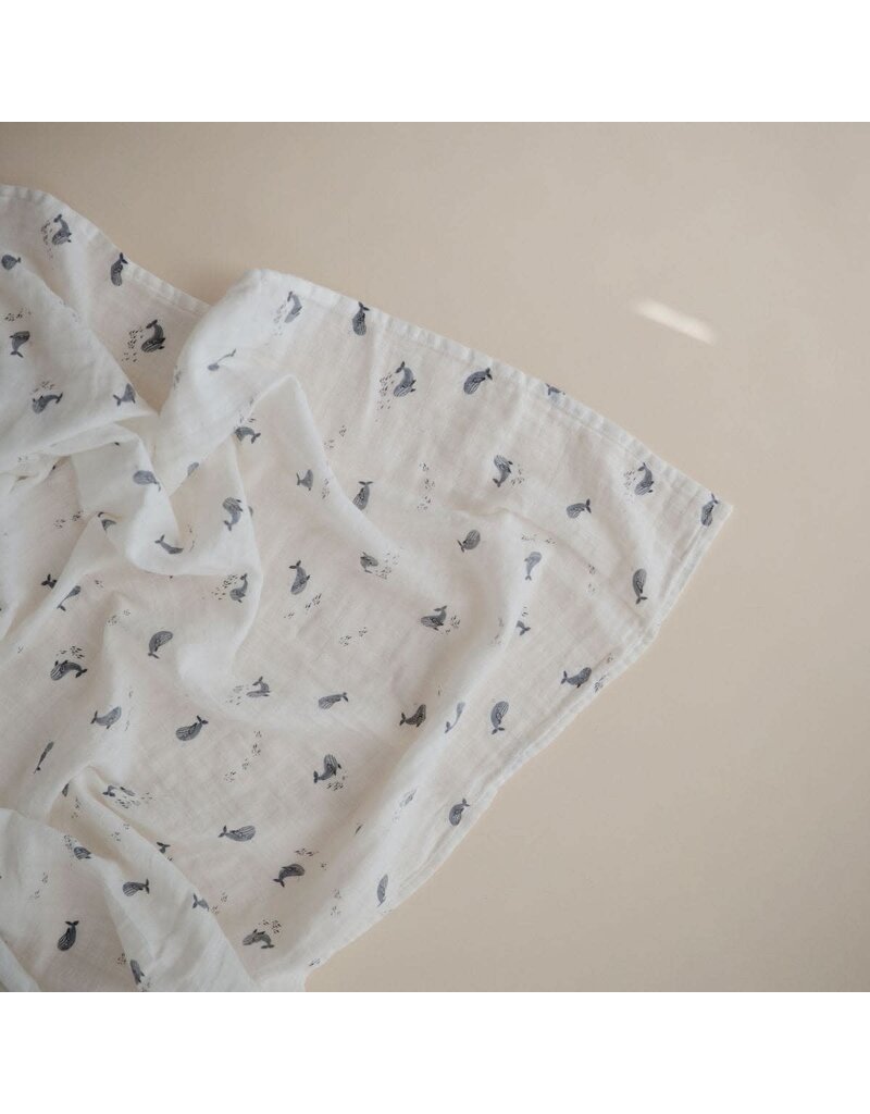 Mushie Swaddle 120x120CM Whales