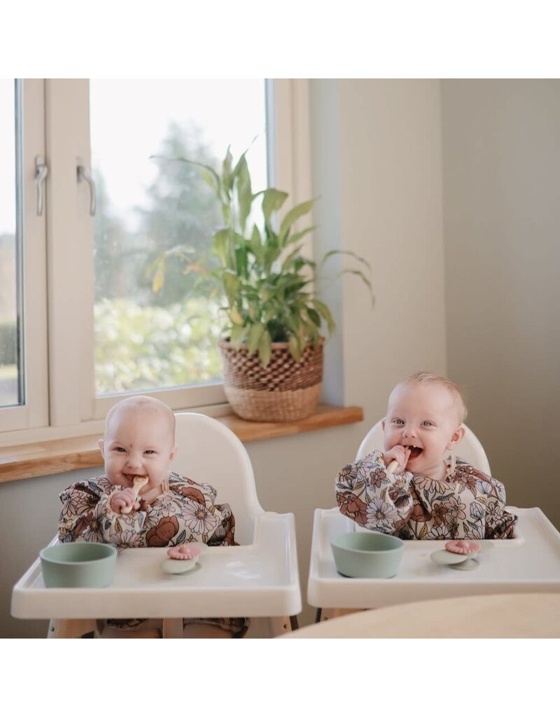 Mushie Slab Lange mouw Retro Flowers 6-12MND