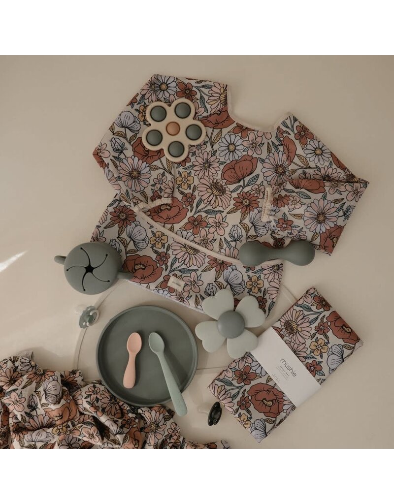 Mushie Slab Lange mouw Retro Flowers 6-12MND