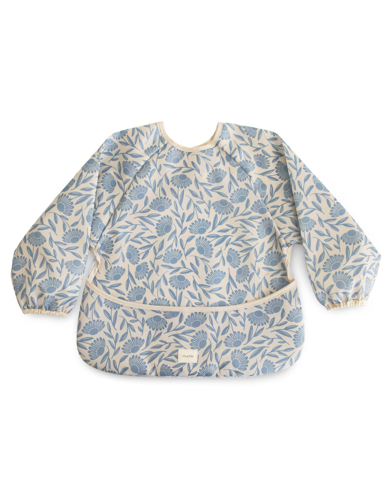 Mushie Lange Mouw Slab Blue Flowers (6-24MND)