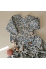 Mushie Lange Mouw Slab Blue Flowers (6-24MND)