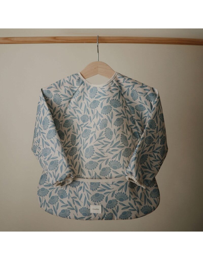 Mushie Lange Mouw Slab Blue Flowers (6-24MND)