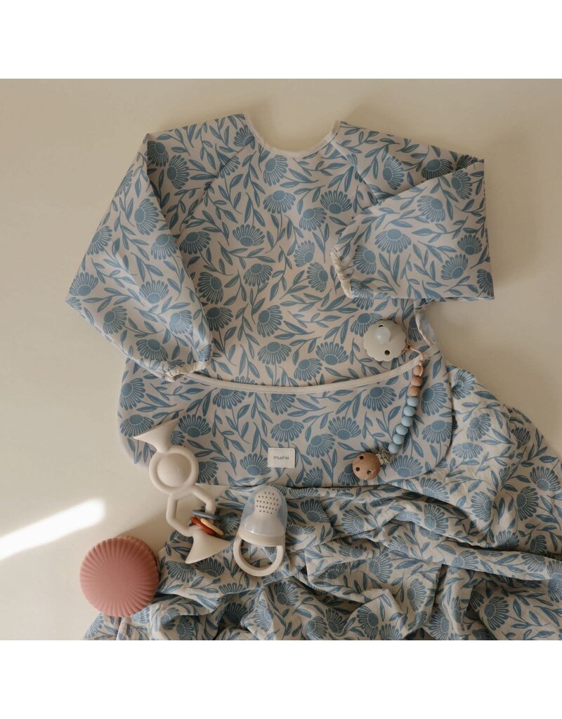 Mushie Lange Mouw Slab Blue Flowers (6-24MND)