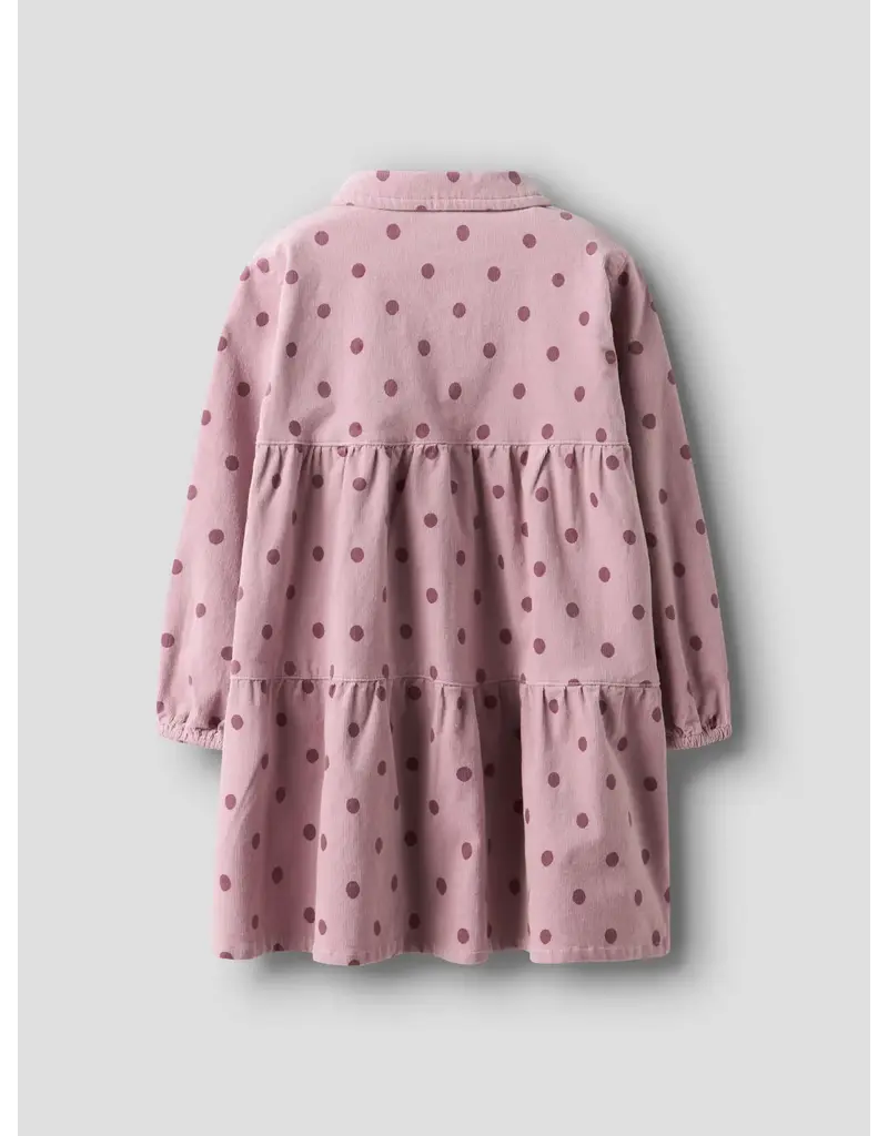 Lil' Atelier Somba Loose Cord Dress Violet Ice Dots