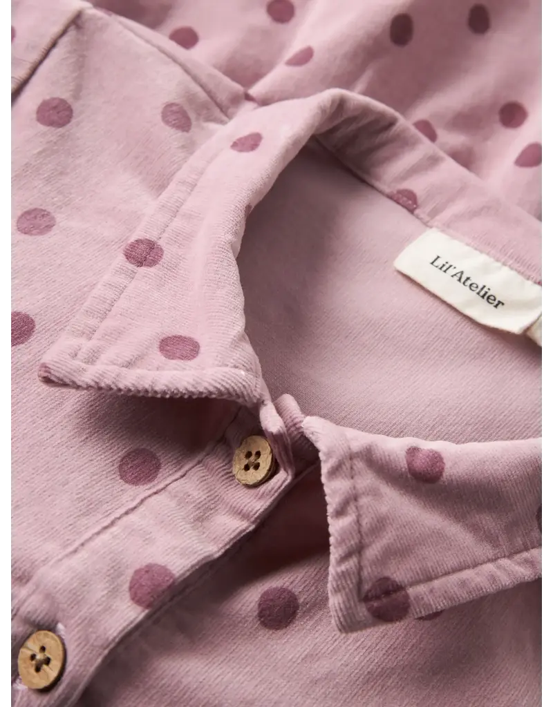 Lil' Atelier Somba Loose Cord Dress Violet Ice Dots