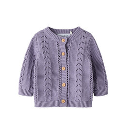 name it Tandra Knit Cardigan Lavender Gray