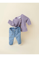 name it Rose Shaped emb Jeans Denim Blue Flower