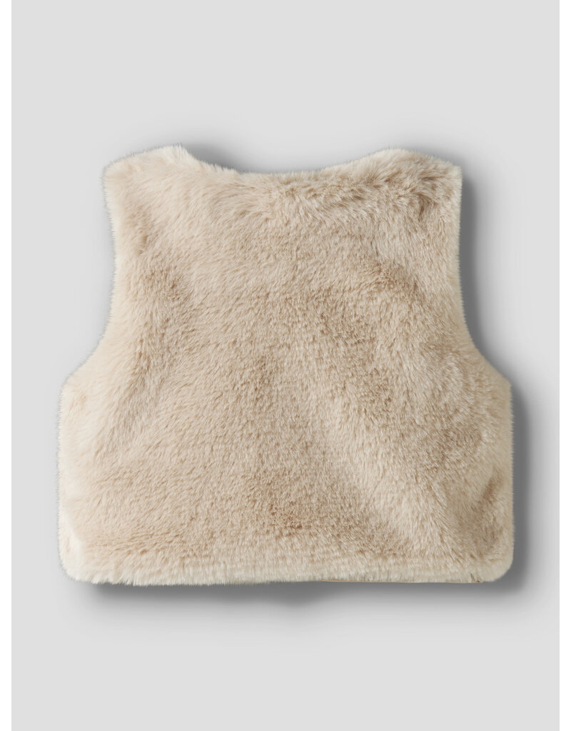 name it Tacathy Fake Fur Vest Pumice Stone