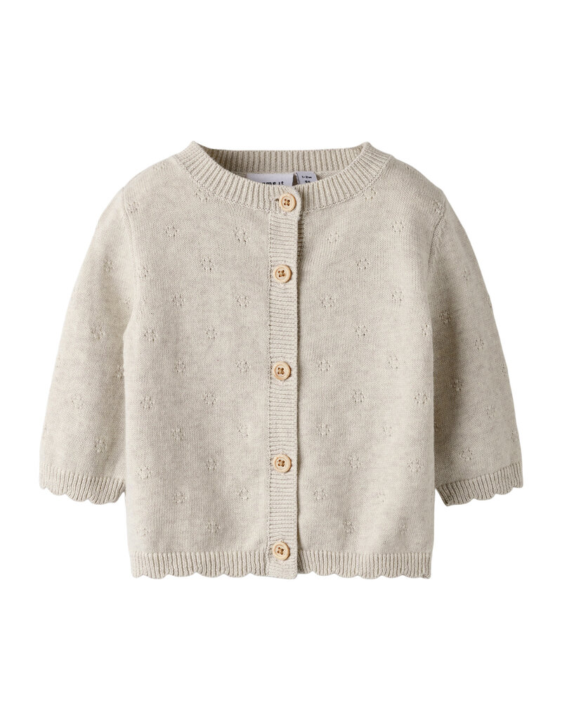 name it Sully Knit Cardigan Peyote Melange
