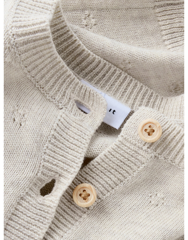 name it Sully Knit Cardigan Peyote Melange