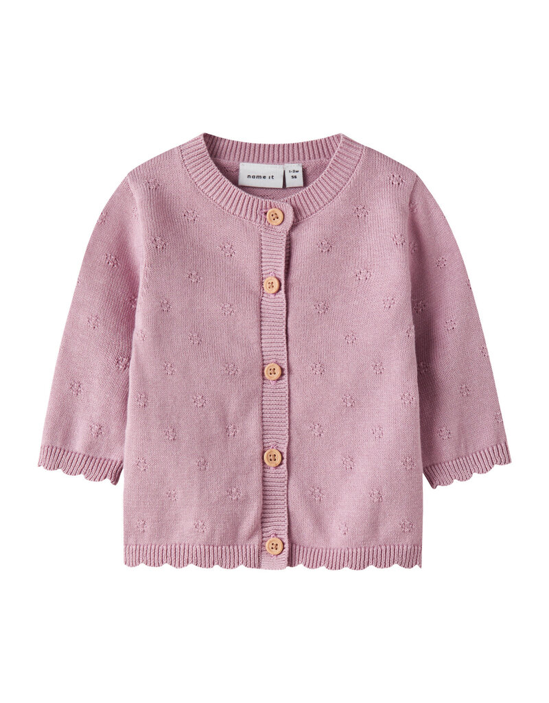 name it Sully Knit Cardigan Keepsake Lilac