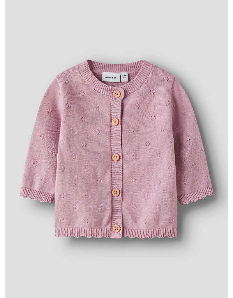 name it Sully Knit Cardigan Keepsake Lilac