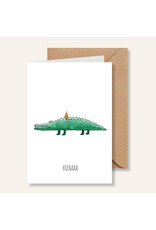 Juulz Illustrations & Design Gevouwen Kaart Krokodil - Hoeraaa