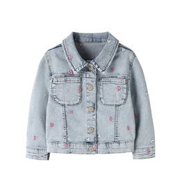 name it Elisa Denim Emb Jacket Light Blue Bleached