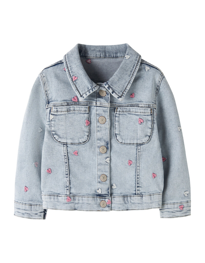 name it Elisa Denim Emb Jacket Light Blue Bleached