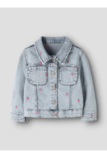name it Elisa Denim Emb Jacket Light Blue Bleached