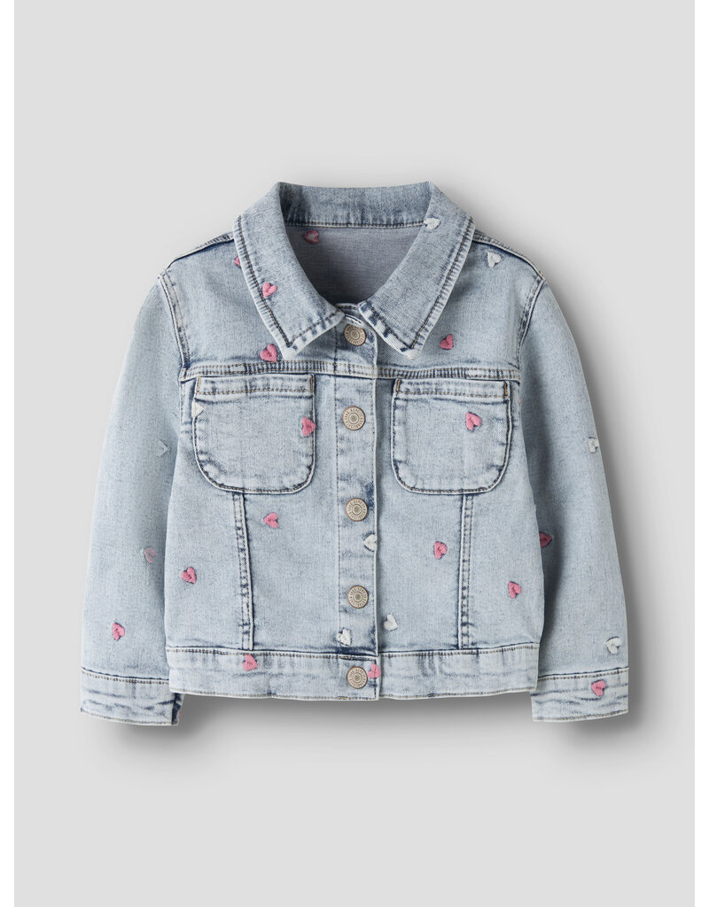name it Elisa Denim Emb Jacket Light Blue Bleached