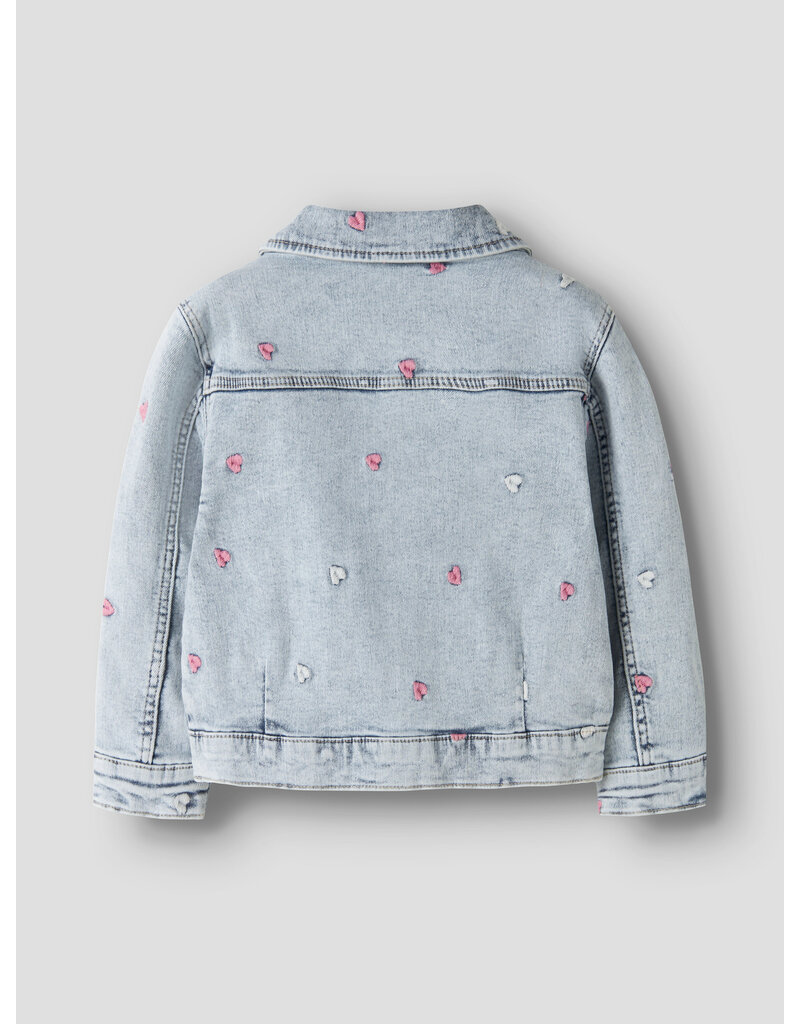 name it Elisa Denim Emb Jacket Light Blue Bleached