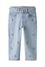 name it Bella Mom Emb Jeans Light Blue Denim Flower