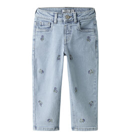 name it Bella Mom Emb Jeans Light Blue Denim Flower